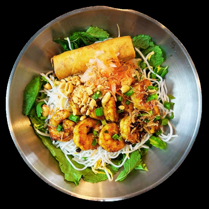 Honey Lemongrass Shrimp Vermicelli Bowl.